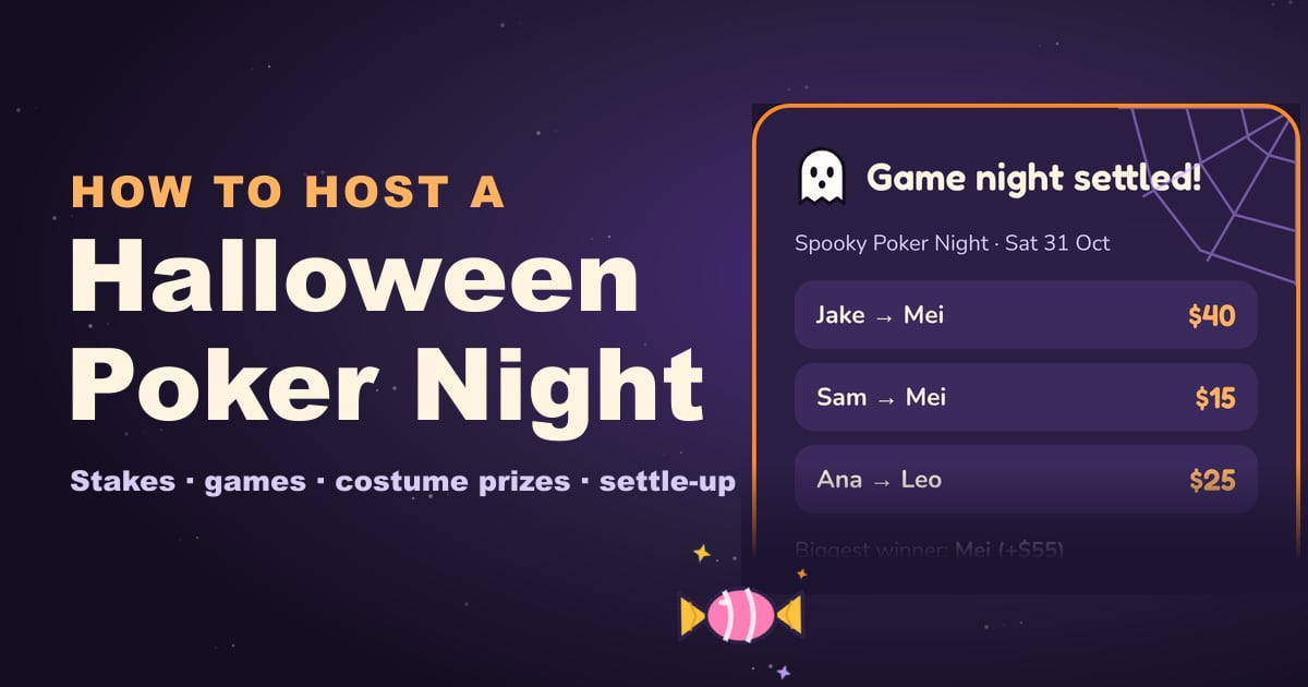 How to Host a Halloween Poker Night: Spooky Games, Stakes, Costume Prizes and a Clean Settle-Up - PartyPot digital banker for game night